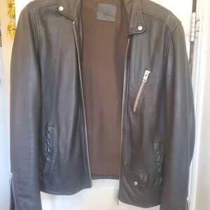 Men's Allsaints Classic Black Leather Jacket